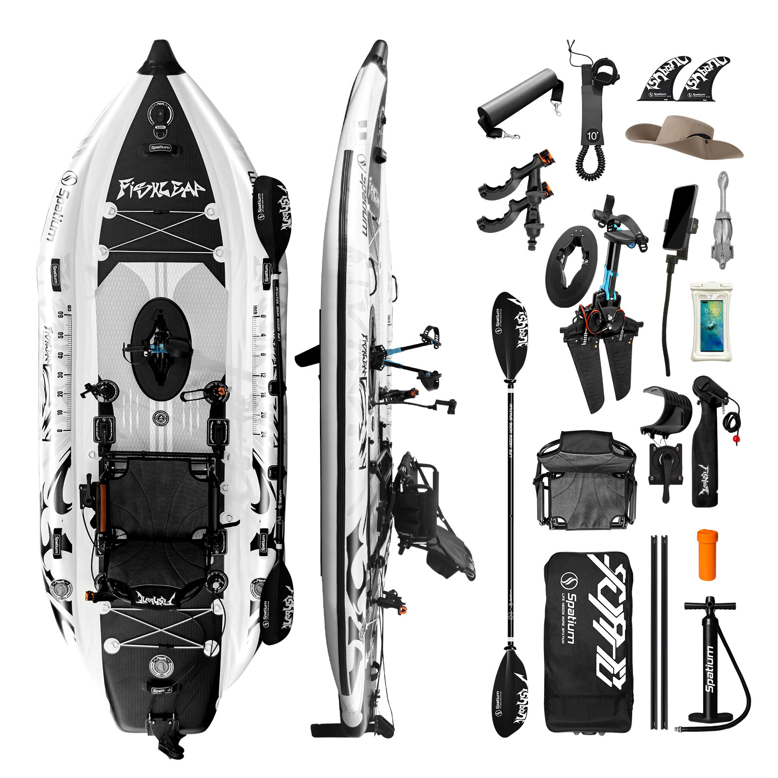 Fishing Kayak Pedal Drive - Caiaque Inflável Spatium de 11,5 pés