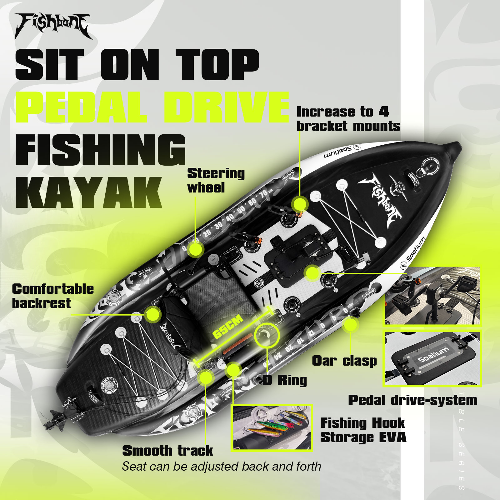 Caiaque Inflável Spatium com P - Fishing Kayak Pedal Drive avaliação e preço