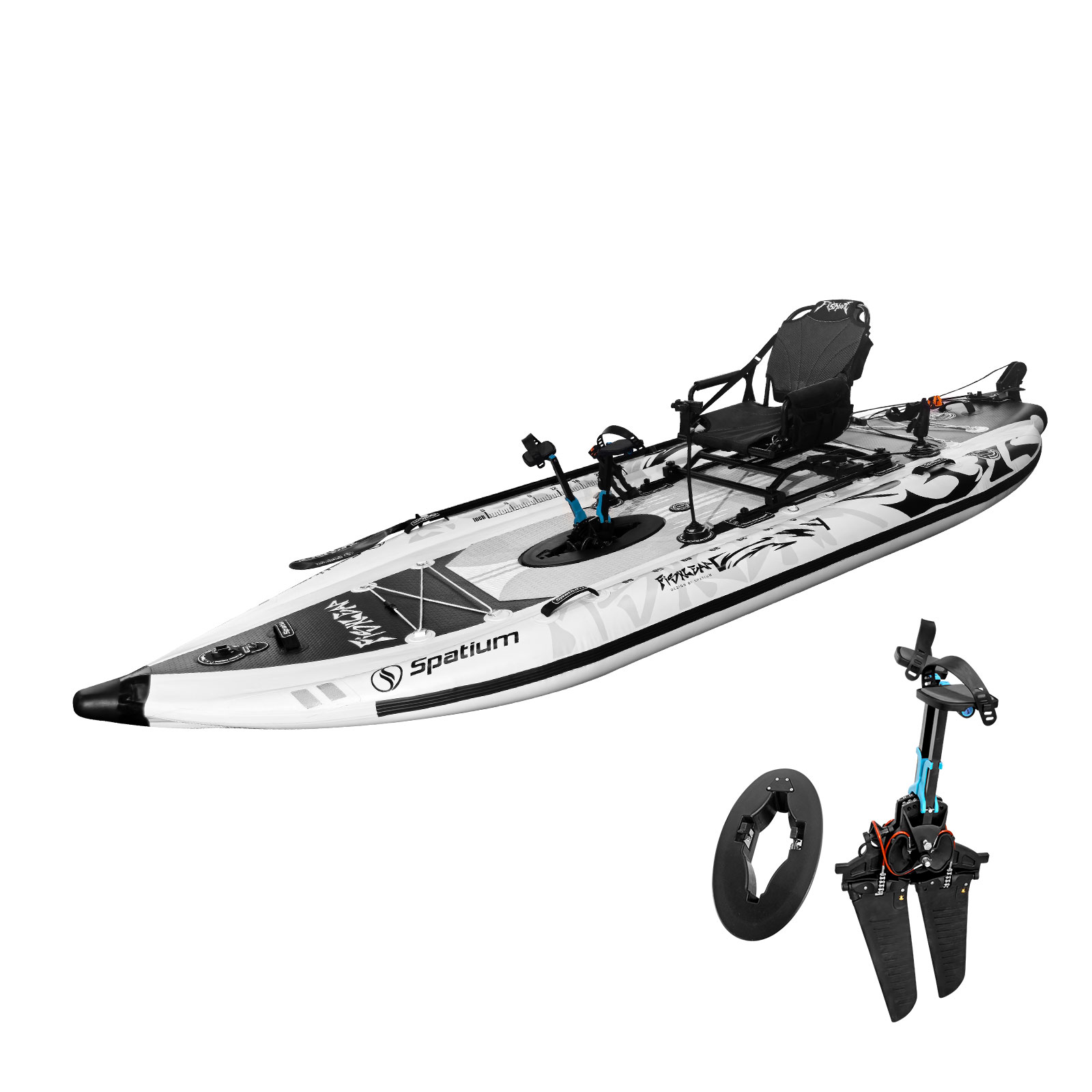 Caiaque Inflável Spatium de 11 - Fishing Kayak Pedal Drive avaliação e preço