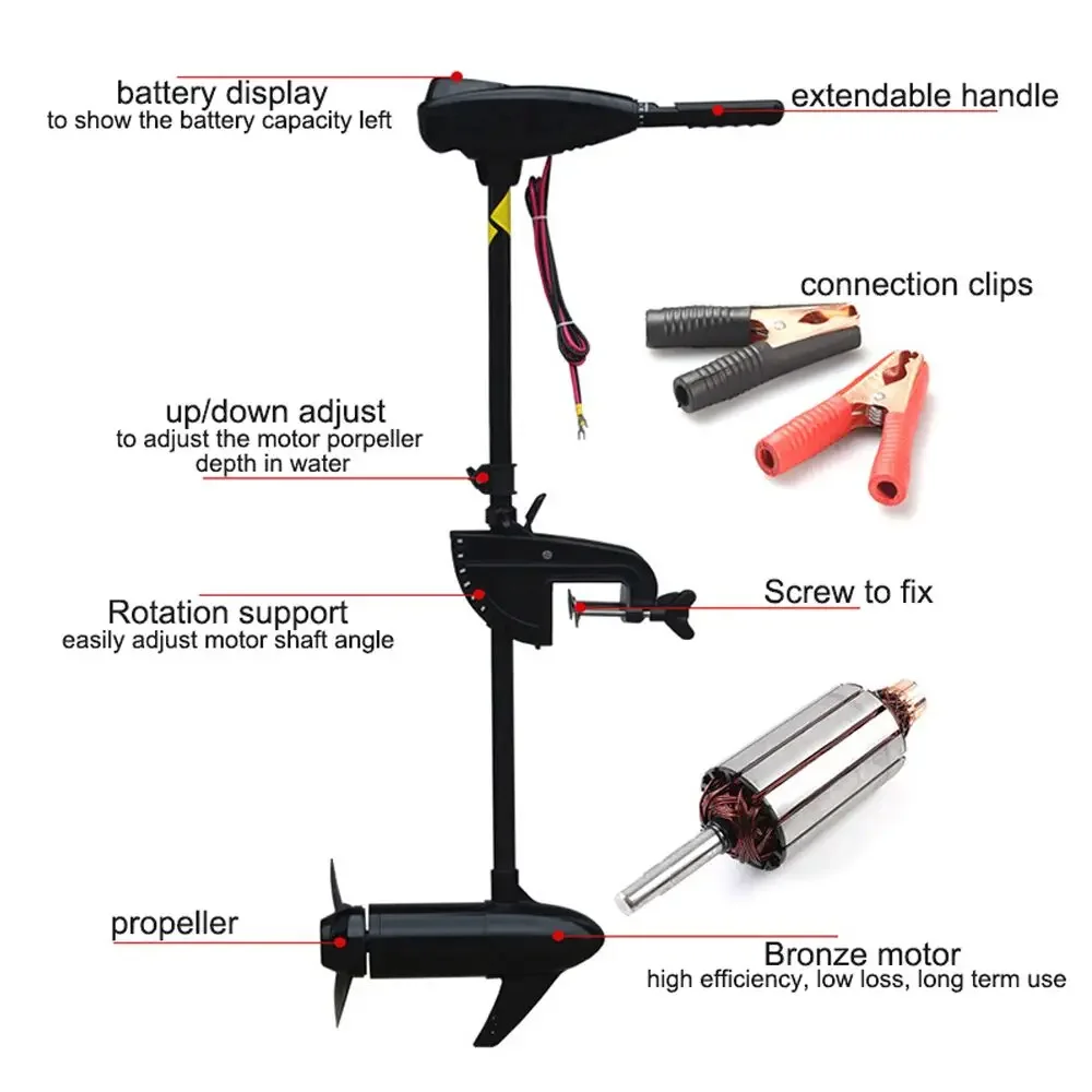 Motor elétrico de pesca, 18/28 - Fishing Kayak Trolling Motor avaliação e preço